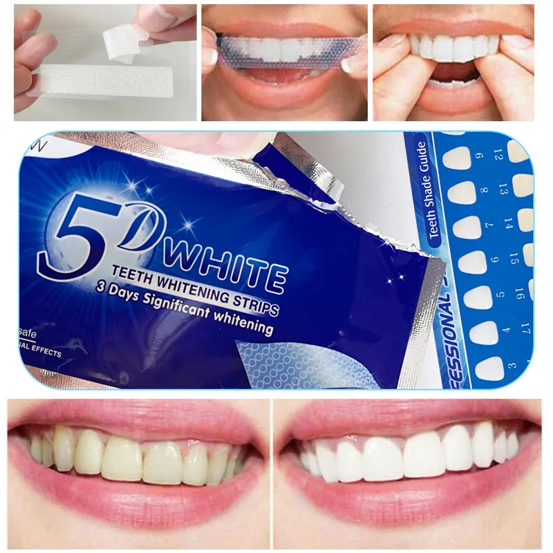 Teeth Whitening Gel - 1-12pcs 5D Whitening Teeth Stickers White