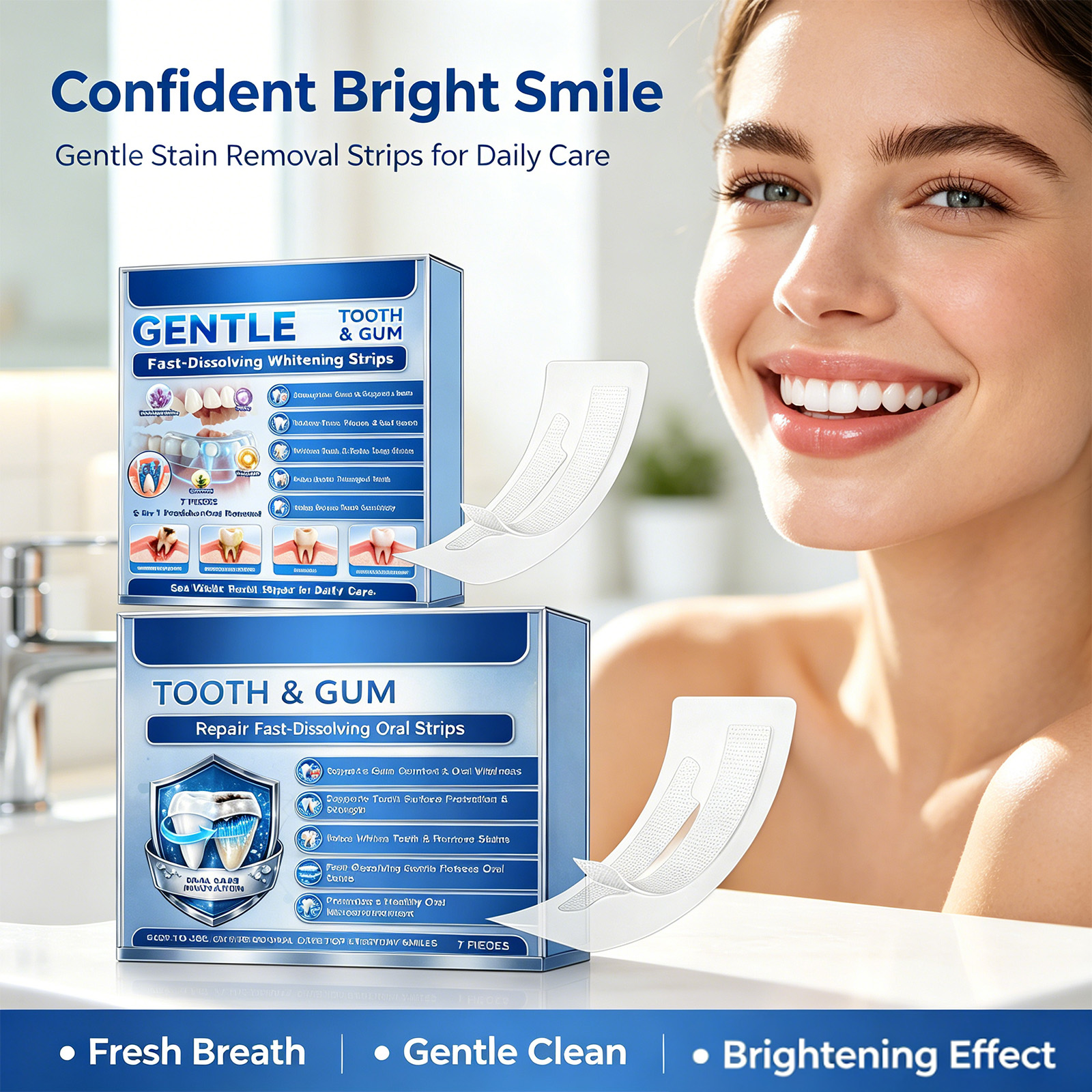 Teeth Whitening Strips Crest - Gentle Tooth & Gum Whitening Strips