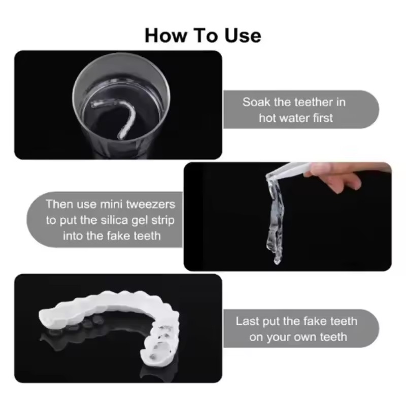 Reusable Temporary False Teeth - огляд і ціна Teeth Whitening Uneven