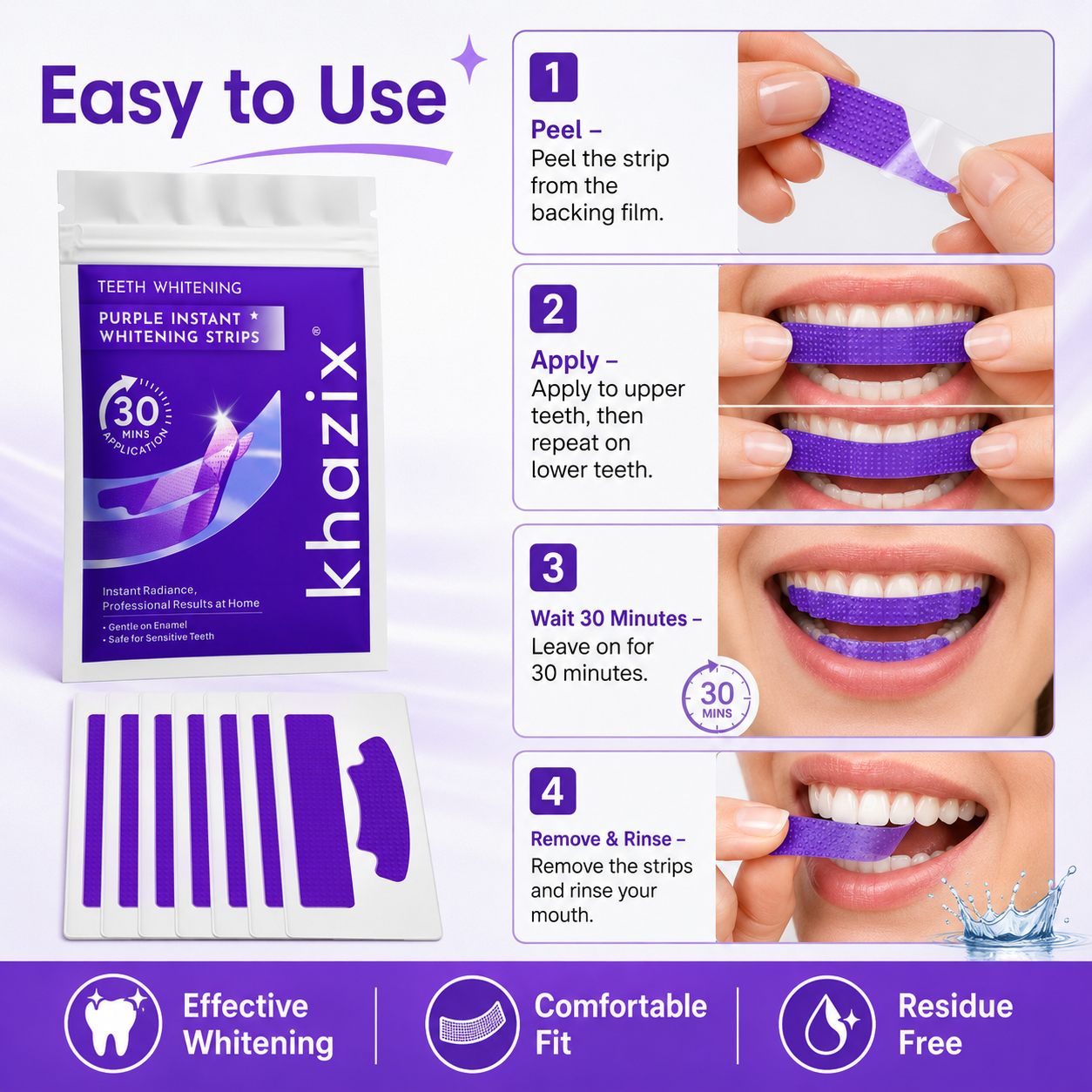 7 pairs Teeth Whitening Strips - огляд і ціна Teeth Whitening Strips Crest