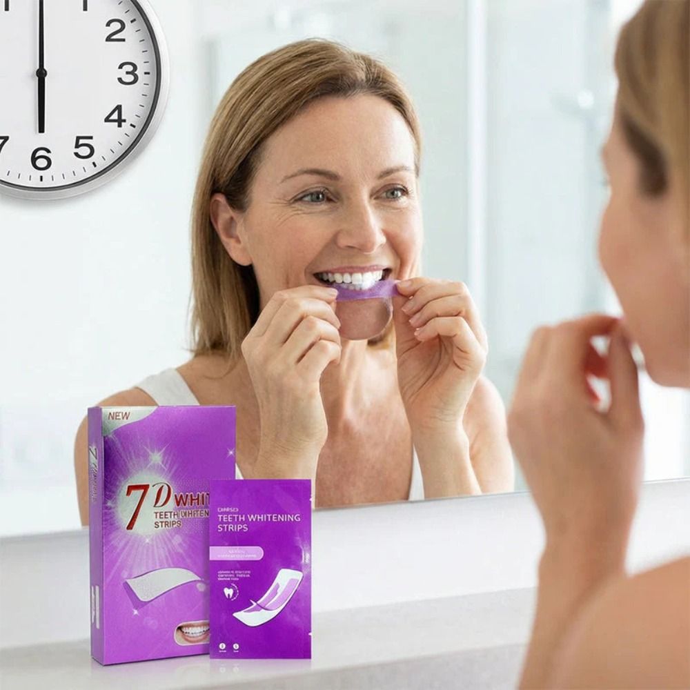 7D Whitening Strips Remove Yel - огляд і ціна Teeth Whitening Strips Crest