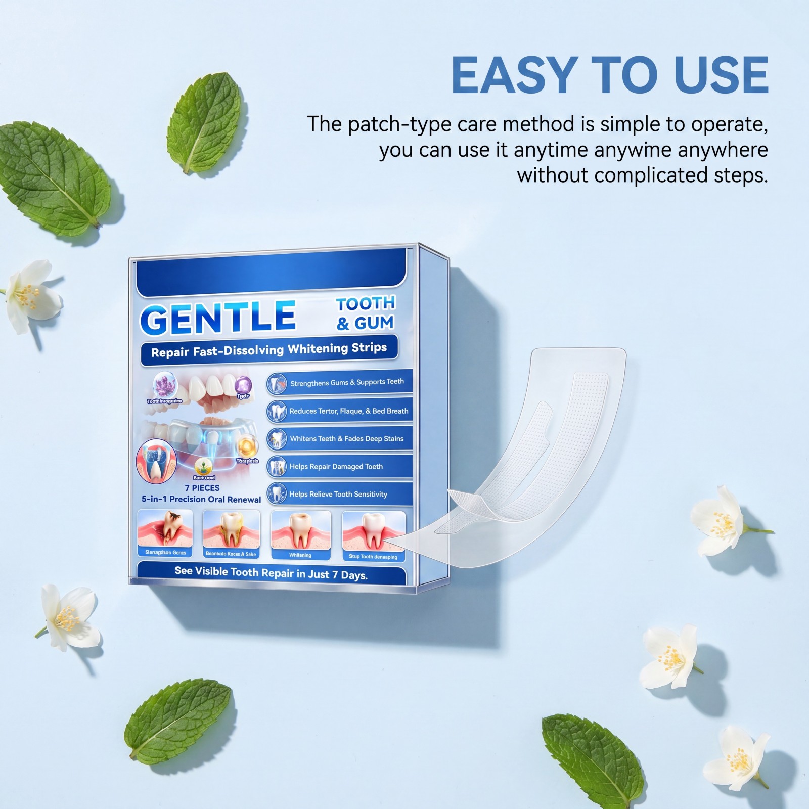 Gentle Tooth & Gum Whitening S - огляд і ціна Teeth Whitening Strips Crest
